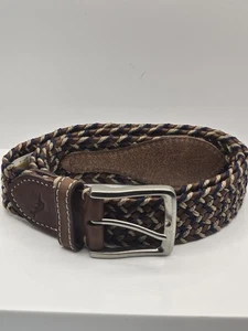 Neu mit Etikett Tommy Bahama Gürtel geflochtenes Leder braun/blau/hellbraun Größe M - Bild 1 von 4