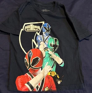 2012 Power Ranger Samurai Youth Kids M 5/6 Glow In The Dark Tshirt Y2K - Picture 1 of 5
