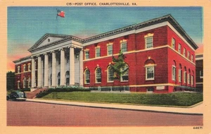  Post Office Charlottesville Virginia Vintage PC Unposted  - Picture 1 of 2