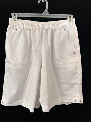 Alfred Dunner shorts size 10 elastic waist 2 pockets 9" inseam white pull on - Image 1 of 4