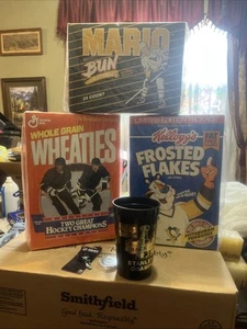 1992 Clark Bun Wheaties Frosted Flakes Penguins Lemiux Jagr Stanley Cup Hats Etc - Picture 1 of 19