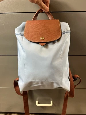 Longchamp Le Pliage Teal nylon Backpack Great For Fall Medium - Image 1 of 4
