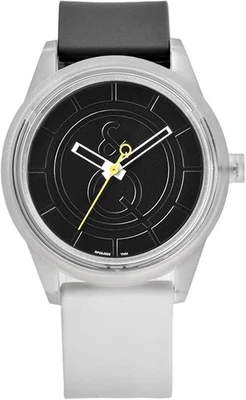 Q&Q Smile Solar relógio ecológico preto branco 5 barras resistente à água NOVO - Imagem 1 de 3