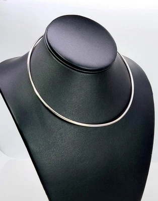 Collar Gargantilla Torque Hecho a Mano Plata de Ley 925 13.6g Belleza Minimalista Foto 1 de 4