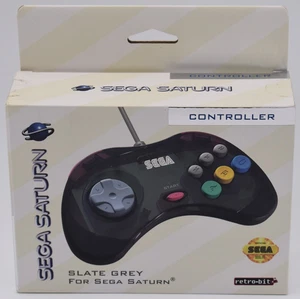 Sega Saturn Retro-Bit Controller Pad Original port Slate Grey Unopened - Picture 1 of 5