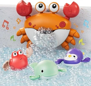 TUMAMA Giocattolo da Bagno per Bambini,Macchina per Bolle da Bagno con Musica,3 Vasche da Bagno Giocattoli Avvolgibili - Foto 1 di 6