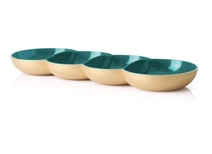 Tupperware Allegra Servierschale Servierquartett Perle Weiß/Silber + Snackbox - Mehrteiliges Servierset