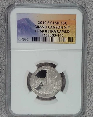 2010-S SMS Grand Canyon National Park Quarter NGC PF69 Ultra Cameo (445) - Image 1 of 2