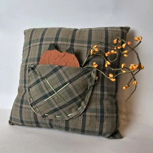 Decorative Pillow Handmade Fall Autumn Thanksgiving Decor, Rustic Primitive OoaK - Picture 1 of 13