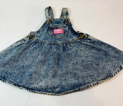 Mono de Colección Oshkosh Vestido Lavado Ácido Vestbak Denim 100% Algodón EE. UU. 2T Foto 1 de 4