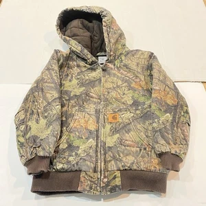 Carhartt Youth Small 7-8 Camo Realtree Bomber Coat Full Zip Up Jacket Camouflage - Picture 1 of 10