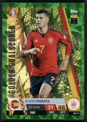 2024 TOPPS MATCH ATTAX EURO 2024 GERMANY GOLDEN GOALSCORER ALVARO MORATA SPAIN - Image 1 of 2