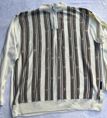 Suéter Steve Harvey Para Hombre Talla 3XL Cuarto Cremallera Edición Celebridad Crema/Marrón Foto 1 de 4