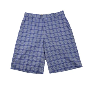 Tiger Woods Collection Medium 30 Men Blue Checked Golf Shorts Classic 60-18 - Picture 1 of 8