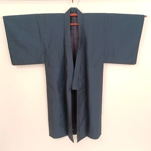 Giacca Haori vintage uomo cappotto kimono navy foderato giapponese tradizionale - Foto 1 di 4