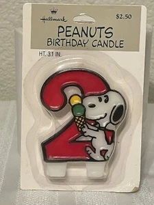 Vintage New Old Stock Hallmark Peanuts Snoopy Birthday Candle 2 Years Old,3.1 in - Picture 1 of 6