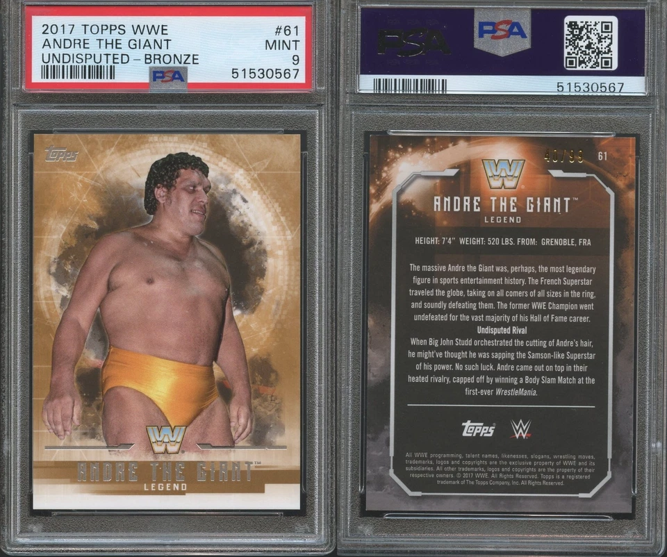 Andre The Giant 2017 Topps WWE Undisputed Bronze #61 PSA 9 wrestling card - Image 1 of 1
