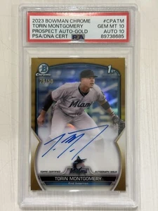 2023 Bowman Chrome #CPA-TM Torin Montgomery Prospect Gold 29/50 PSA 10 Auto 10 - Picture 1 of 2