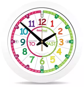 Easy Read Time Teacher Classroom Clock 35cm - Rainbow Easyread - Picture 1 of 1
