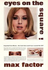 Pubblicità Max Factor 1964: Occhi sulla piazza stampa d'epoca - Foto 1 di 1