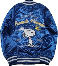 New Peanuts Snoopy Sukajan Jacket - Mt. Fuji Blue Japan Collage Size L