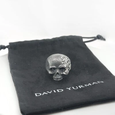Anillo David Yurman Calavera Onda Plata de Ley | Colección Ondas Talla 11 con Diapositiva Negra Foto 1 de 4
