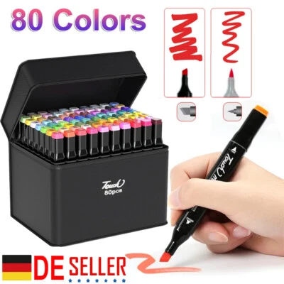 Graffiti Stifte Pinsel Twin Marker 80 Fraben Permanent Alkohol Marker Set DHL. - Bild 1 von 4