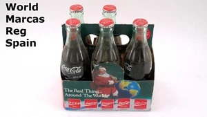 Coca Cola Coke Soda Pop Glasflaschen 5er Pack 6,5 Unzen voll mit Träger Markas Spanien - Bild 1 von 10