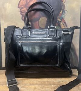 Italian PIQUADRO leather Portfolio Laptop briefcase Purse Messenger Bag Carry On