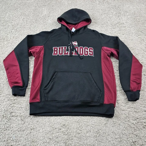 Mississippi State Bulldogs Hoodie Mens Medium M Black NCAA Pullover Sweatshirt Cover