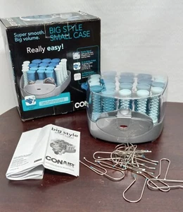 Conair Compact 20 Multi-Size Hot Rollers Blue In Box Big Style Small Case - Picture 1 of 9
