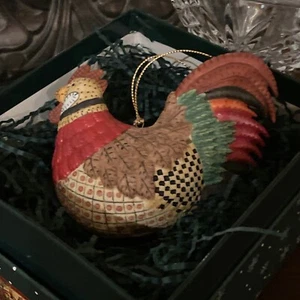 Lang & Wise Christmas Ornament ROOSTER 1st Edition Ellen Stouffer Art 1998 VTG - Picture 1 of 8