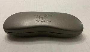 Vintage Ray Ban Titanium Clamshell Hard Case Gray Silver Eyeglass Sunglass - Picture 1 of 5