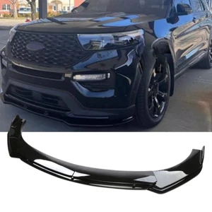 Gloss Black Car Front Bumper Spoiler Lip Splitter Body Kits For Ford Explorer ST - Picture 1 of 14
