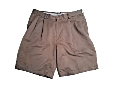 Pantalones Cortos Para Hombres 34 Savane Plisados Chinos Informales Bronceados Cremallera Botón Foto 1 de 4