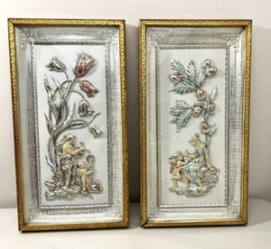 Intercraft Metalcraft Jade Two Seasons Hollywood Regency Spring & Autumn 2 VTG  - Foto 1 di 7