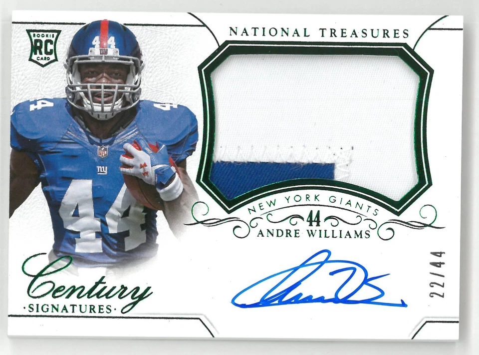 2014 Panini National Treasures ANDRE WILLIAMS #282 ~ Auto Patch 22/44 - Image 1 of 2