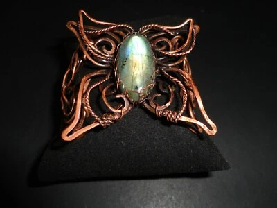 Labradorite Wire Wrapped Copper  Bracelet by Anele Singh Studio  - Image 1 of 4