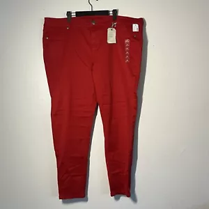 Maurices Denim Flex Jegging Plus Size 24 Red 30" Inseam Pant Comfort Stretch NWT - Picture 1 of 12