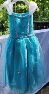 Relibeauty Princess Girls Sz 120 (US 5-6) Lt Blue Long Princess Gown Snowflake - Picture 1 of 9