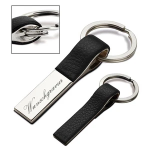 Metallo Portachiavi IN Combinazione Con Pelle Personalizzato con Incisione - Foto 1 di 12