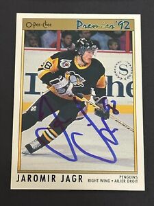 JAROMIR JAGR 1992 O-PEE-CHEE Rookie Autographed NHL card w/ Authentic Signature