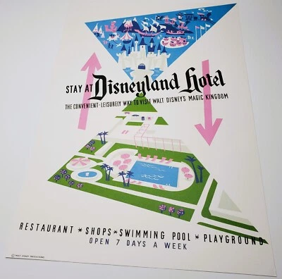 Póster de Hotel Disneyland Auténtico Disney Litografía Impresión 12x18 Castle Shops Foto 1 de 2