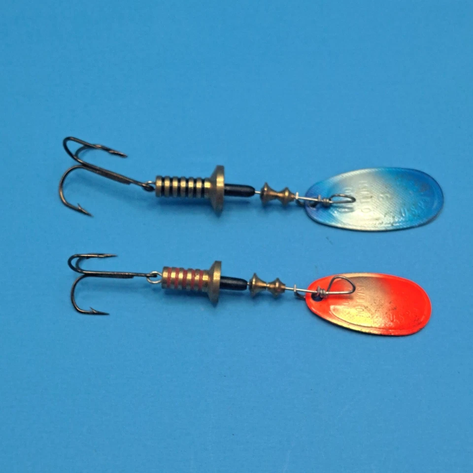 Luhr Jensen Turbo No Twist Spinner Lot Size 2 & 3 Blue Orange Treble Hook Lures - Image 1 of 4