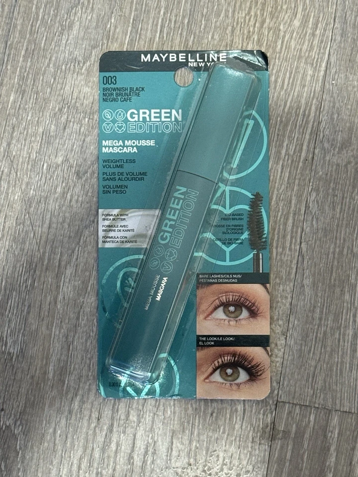 Maybelline Green Edition Mega Mousse Mascara #003 Brownish Black New Free Ship - Image 1 of 1
