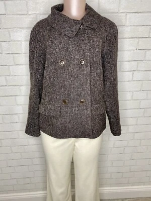 Chaqueta Blazer Preppy Banana Republic Marrón Dinero Antiguo Vestido Corto Abrigo Mujer 12 Foto 1 de 4