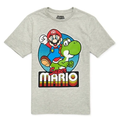 Camiseta gráfica masculina Mario & Yoshi tamanho 18 - Imagem 1 de 3