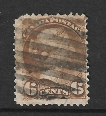 Canada Scott 43a Used Chocolate Color Variety F/VF Issued 1890. - Image 1 of 2