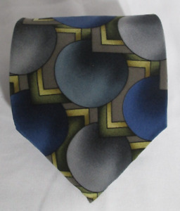 Jerry Garcia 100% Silk Tie Greens, Blues w/Gold Accents Muted Look