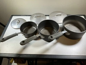 Vintage Magnalite GHC Professional 1, 2 & 3 Qt Sauce Pans with Lids - Picture 1 of 13